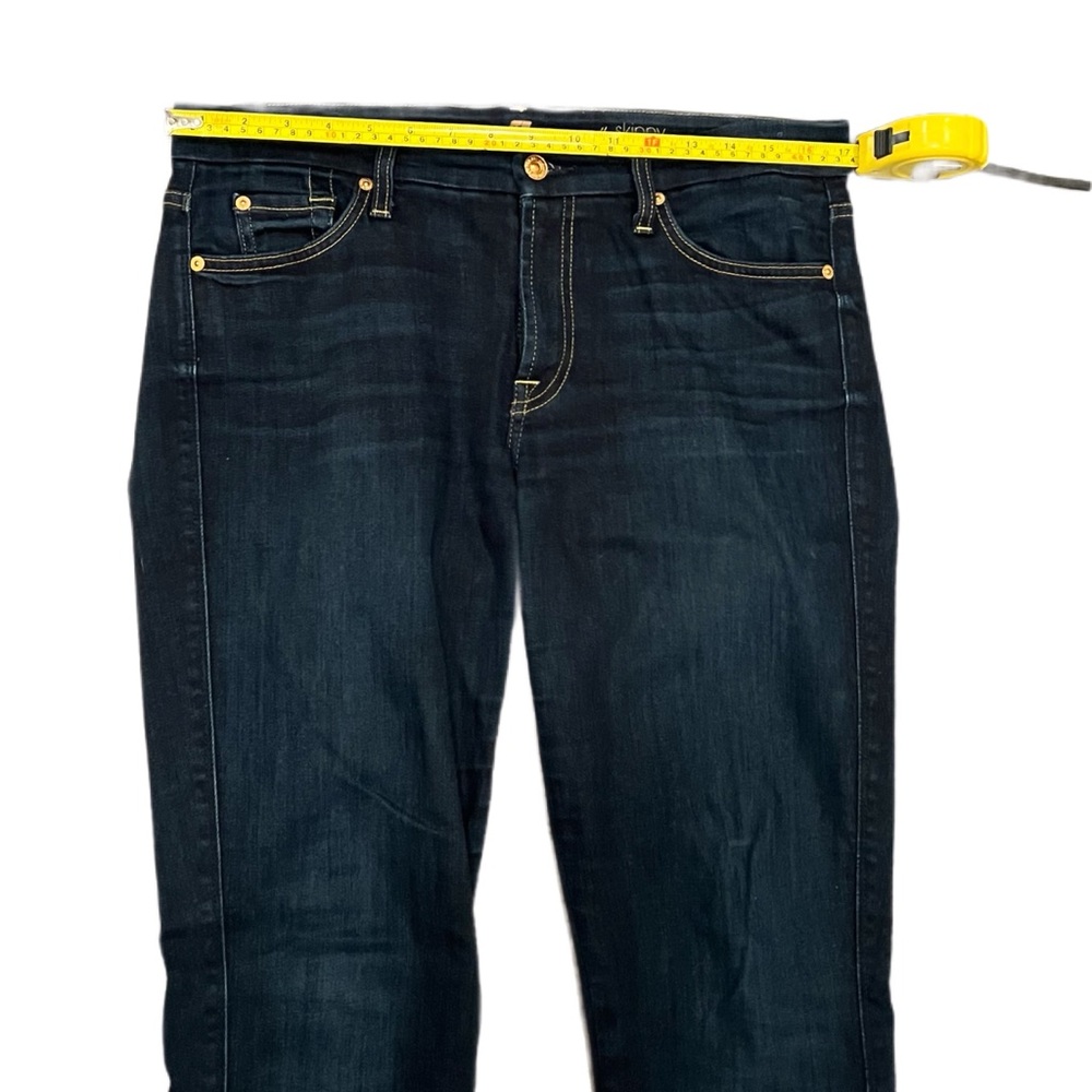7 For all Mankind Women's Dark Wash Jeans ‘The Skinny Bootcut’ Size 32 - Picture 10 of 11